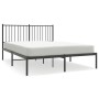 Estructura de cama con cabecero metal negro 135x190 cm de vidaXL, Camas y somieres - Ref: Foro24-350863, Precio: 104,29 €, De...