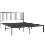 Estructura de cama con cabecero metal negro 135x190 cm de vidaXL, Camas y somieres - Ref: Foro24-350863, Precio: 104,29 €, De...