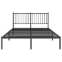 Estructura de cama con cabecero metal negro 135x190 cm de vidaXL, Camas y somieres - Ref: Foro24-350863, Precio: 104,29 €, De...