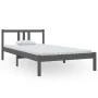 Estructura de cama madera maciza gris 100x200 cm de vidaXL, Camas y somieres - Ref: Foro24-814876, Precio: 85,49 €, Descuento: %