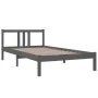 Estructura de cama madera maciza gris 100x200 cm de vidaXL, Camas y somieres - Ref: Foro24-814876, Precio: 85,49 €, Descuento: %