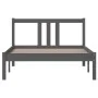 Estructura de cama madera maciza gris 100x200 cm de vidaXL, Camas y somieres - Ref: Foro24-814876, Precio: 85,49 €, Descuento: %