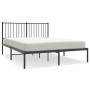 Estructura de cama con cabecero metal negro 140x190 cm de vidaXL, Camas y somieres - Ref: Foro24-350864, Precio: 89,37 €, Des...