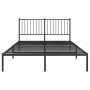 Estructura de cama con cabecero metal negro 140x190 cm de vidaXL, Camas y somieres - Ref: Foro24-350864, Precio: 89,37 €, Des...