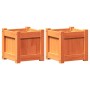 Jardineras de exterior 2 uds madera maciza de pino marrón cera en Macetas y jardineras | Comprar online en Foru.es