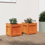 Jardineras de exterior 2 uds madera maciza de pino marrón cera en Macetas y jardineras | Comprar online en Foru.es