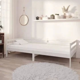 Sofá cama de madera maciza de pino blanco 90x200 cm de vidaXL, Camas y somieres - Ref: Foro24-806931, Precio: 110,87 €, Descu...