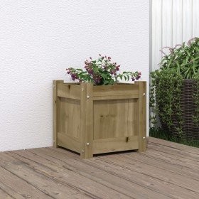 Jardinera madera maciza de pino impregnada 31x31x31 cm en Macetas y jardineras | Comprar online en Foru.es