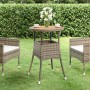 Mesa de jardín madera acacia y ratán sintético gris Ø60x75 cm de vidaXL, Mesas de jardín - Ref: Foro24-310603, Precio: 64,86 ...