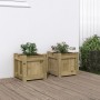 Jardineras de exterior 2 unidades madera impregnada de pino en Macetas y jardineras | Comprar online en Foru.es