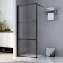 Accessible shower screen clear ESG glass black 80x195 cm by vidaXL, Shower walls and screens - Ref: Foro24-149148, Price: 181...