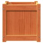 Jardinera exterior madera maciza pino marrón cera 40x40x40 cm en Macetas y jardineras | Comprar online en Foru.es