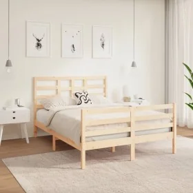 Estructura de cama madera maciza 120x190 cm de vidaXL, Camas y somieres - Ref: Foro24-3105830, Precio: 120,08 €, Descuento: %