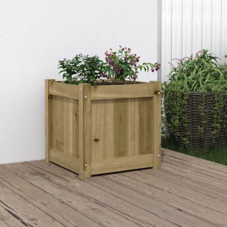 Jardinera madera maciza de pino impregnada 40x40x40 cm en Macetas y jardineras | Comprar online en Foru.es