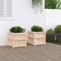 Jardineras de exterior 2 unidades madera maciza de pino en Macetas y jardineras | Comprar online en Foru.es