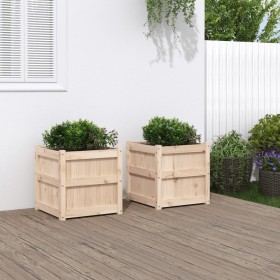Jardineras de exterior 2 unidades madera maciza de pino en Macetas y jardineras | Comprar online en Foru.es