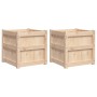 Jardineras de exterior 2 unidades madera maciza de pino en Macetas y jardineras | Comprar online en Foru.es
