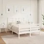 Estructura de cama doble pequeña madera maciza blanca 120x190cm de vidaXL, Camas y somieres - Ref: Foro24-3105831, Precio: 14...