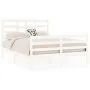 Estructura de cama doble pequeña madera maciza blanca 120x190cm de vidaXL, Camas y somieres - Ref: Foro24-3105831, Precio: 14...