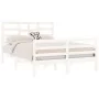 Estructura de cama doble pequeña madera maciza blanca 120x190cm de vidaXL, Camas y somieres - Ref: Foro24-3105831, Precio: 14...