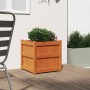 Jardinera exterior madera maciza pino marrón cera 50x50x50 cm en Macetas y jardineras | Comprar online en Foru.es