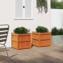 Jardineras de exterior 2 uds madera maciza de pino marrón cera en Macetas y jardineras | Comprar online en Foru.es