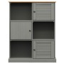 Librería VIGO madera maciza de pino gris 90x35x114,5 cm de vidaXL, Librerías y estanterías - Ref: Foro24-353183, Precio: 149,...