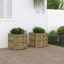 Jardineras de exterior 2 unidades madera impregnada de pino en Macetas y jardineras | Comprar online en Foru.es