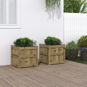 Jardineras de exterior 2 unidades madera impregnada de pino en Macetas y jardineras | Comprar online en Foru.es