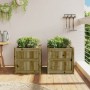 Jardineras de exterior 2 unidades madera impregnada de pino en Macetas y jardineras | Comprar online en Foru.es