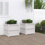Jardineras de exterior 2 unidades madera maciza de pino blanco en Macetas y jardineras | Comprar online en Foru.es
