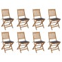 Sillas de jardín plegables 8 uds y cojines madera maciza acacia en Sillas de jardín | Comprar online en Foru.es
