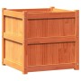 Jardinera exterior madera maciza pino marrón cera 60x60x60 cm en Macetas y jardineras | Comprar online en Foru.es