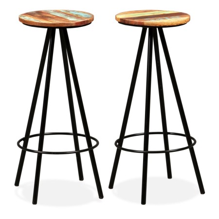 Taburetes de cocina 2 unidades madera maciza reciclada de vidaXL, Taburetes de cocina - Ref: Foro24-245445, Precio: 137,27 €,...