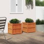 Jardineras de exterior 2 uds madera maciza de pino marrón cera en Macetas y jardineras | Comprar online en Foru.es
