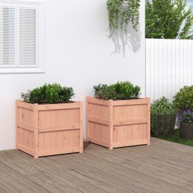 Jardineras de jardín 2 unidades madera maciza Douglas en Macetas y jardineras | Comprar online en Foru.es