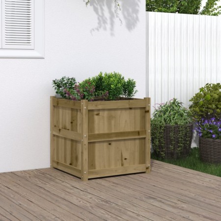 Jardinera de madera maciza de pino impregnada 60x60x60 cm en Macetas y jardineras | Comprar online en Foru.es