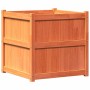 Jardinera exterior madera maciza pino marrón cera 70x70x70 cm en Macetas y jardineras | Comprar online en Foru.es