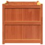 Jardinera exterior madera maciza pino marrón cera 70x70x70 cm en Macetas y jardineras | Comprar online en Foru.es