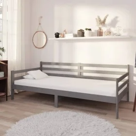 Schlafsofa aus massivem, grauem Kiefernholz, 90 x 200 cm von vidaXL, Betten und Lattenroste - Ref: Foro24-806937, Preis: 96,9...