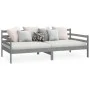 Solid gray pine wood sofa bed 90x200 cm by vidaXL, Beds and slatted bases - Ref: Foro24-806937, Price: 96,90 €, Discount: %