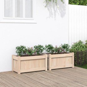 Jardineras de exterior 2 unidades madera maciza de pino en Macetas y jardineras | Comprar online en Foru.es