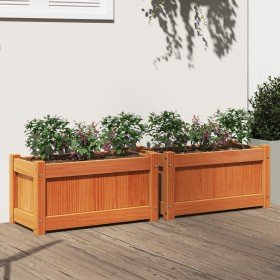 Jardineras de exterior 2 uds madera maciza de pino marrón cera en Macetas y jardineras | Comprar online en Foru.es