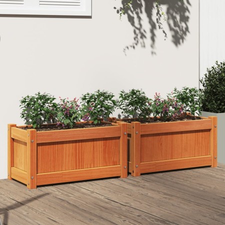 Jardineras de exterior 2 uds madera maciza de pino marrón cera en Macetas y jardineras | Comprar online en Foru.es