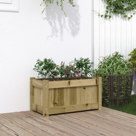 Jardinera de madera de pino impregnada 60x31x31 cm en Macetas y jardineras | Comprar online en Foru.es
