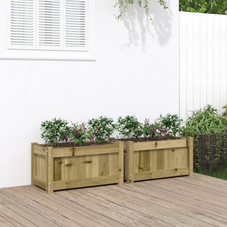 Jardineras de exterior 2 unidades madera impregnada de pino en Macetas y jardineras | Comprar online en Foru.es
