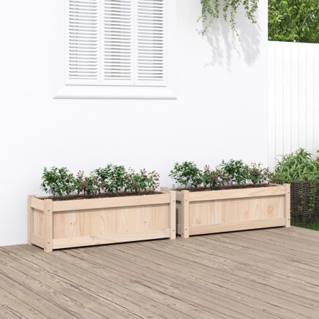 Jardineras de exterior 2 unidades madera maciza de pino en Macetas y jardineras | Comprar online en Foru.es