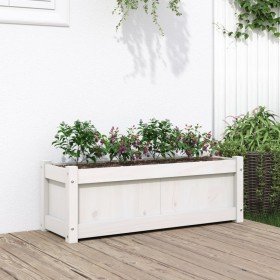 Jardinera de madera maciza de pino blanca 90x31x31 cm en Macetas y jardineras | Comprar online en Foru.es