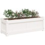 Jardinera de madera maciza de pino blanca 90x31x31 cm en Macetas y jardineras | Comprar online en Foru.es