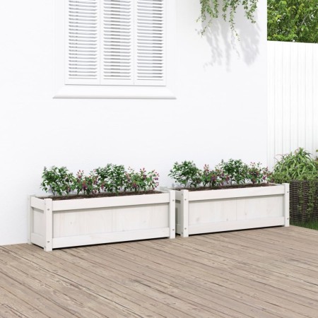 Jardineras de exterior 2 unidades madera maciza de pino blanco en Macetas y jardineras | Comprar online en Foru.es